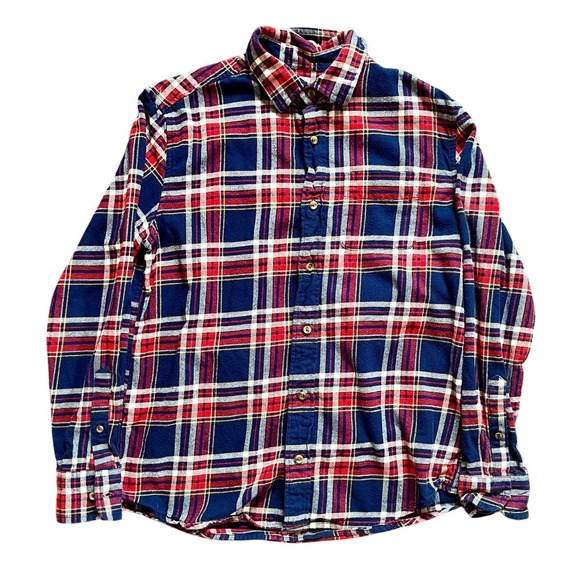 Crewcuts by J.Crew Other - Crewcuts J. Crew Kids Plaid Flannel Button Down Shirt Navy Red Size 14‎ Classic